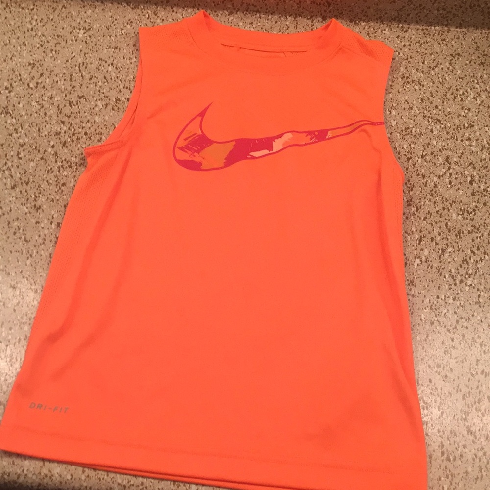 Boys bright orange Nike Dri-Fit tank top